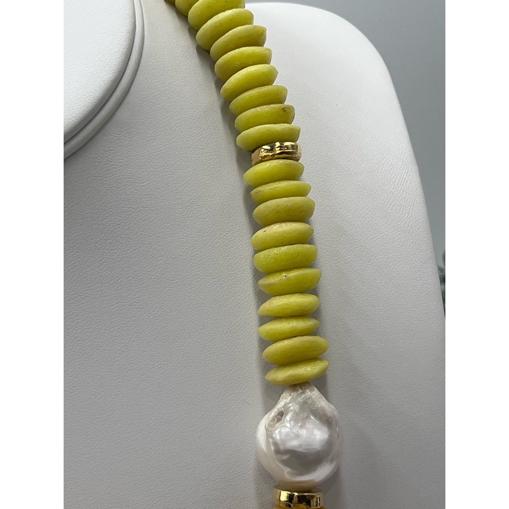Lizzie Fortunato Signed Designer Tavira Yellow Ombre Baroque Pearl Necklace - Picture 5 of 15